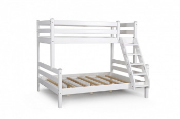Адель кровать двухъярусная с наклонной лестницей Белый в Карасуке - karasuk.mebel54.com | фото
