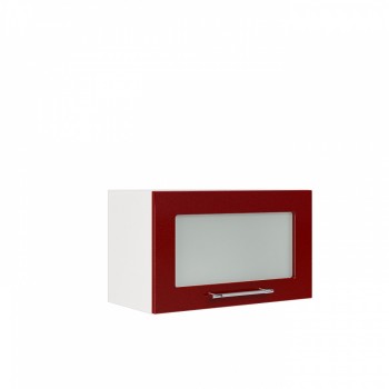 Бруклин ШВГС 600 Шкаф верхний горизонтальный со стеклом (Бетон белый/корпус Белый) в Карасуке - karasuk.mebel54.com | фото