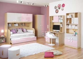Детская комната Грэйси (Розовый/Серый/корпус Клен) в Карасуке - karasuk.mebel54.com | фото