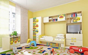 Детская комната Клаксон (Бежевый/корпус Клен) в Карасуке - karasuk.mebel54.com | фото