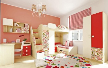 Детская комната Ретвит (Бежевый/Красный/корпус Клен) в Карасуке - karasuk.mebel54.com | фото