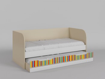 Диван-кровать Клаксон без машинок (Белый/корпус Клен) в Карасуке - karasuk.mebel54.com | фото