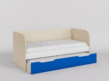 Диван-кровать Скай люкс (Синий/Белый/корпус Клен) в Карасуке - karasuk.mebel54.com | фото