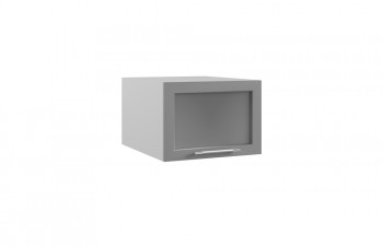 Гарда ГПГС 500 шкаф верхний горизонтальный глубокий со стеклом (Белый Эмалит/корпус Серый) в Карасуке - karasuk.mebel54.com | фото