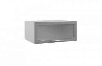 Гарда ГПГС 800 шкаф верхний горизонтальный глубокий со стеклом (Белый Эмалит/корпус Серый) в Карасуке - karasuk.mebel54.com | фото
