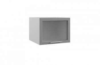 Гарда ГВПГС 600 шкаф верхний горизонтальный глубокий со стеклом высокий (Белый Эмалит/корпус Серый) в Карасуке - karasuk.mebel54.com | фото
