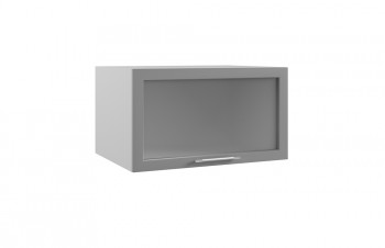 Гарда ГВПГС 800 шкаф верхний горизонтальный глубокий со стеклом высокий (Белый Эмалит/корпус Серый) в Карасуке - karasuk.mebel54.com | фото