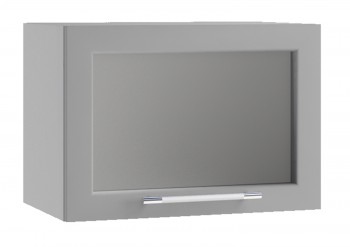 Гарда ПГС 500 шкаф верхний горизонтальный со стеклом (Белый Эмалит/корпус Серый) в Карасуке - karasuk.mebel54.com | фото
