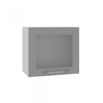 Гарда ВПГС 500 шкаф верхний горизонтальный со стеклом высокий (Белый Эмалит/корпус Серый) в Карасуке - karasuk.mebel54.com | фото