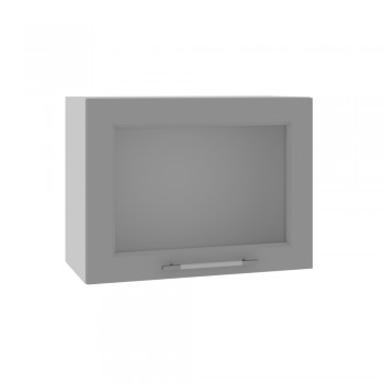 Гарда ВПГС 600 шкаф верхний горизонтальный со стеклом высокий (Белый Эмалит/корпус Серый) в Карасуке - karasuk.mebel54.com | фото