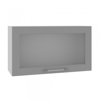 Гарда ВПГС 800 шкаф верхний горизонтальный со стеклом высокий (Белый Эмалит/корпус Серый) в Карасуке - karasuk.mebel54.com | фото