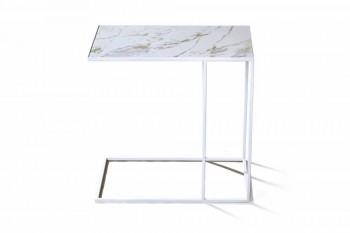 Журнальный столик Stone 018 (Прямоугольный) Металл/Керамика 500 Белый в Карасуке - karasuk.mebel54.com | фото