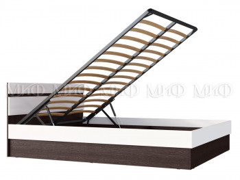 Ким кровать с подъемным механизмом 1,6 (Венге/белый глянец) в Карасуке - karasuk.mebel54.com | фото