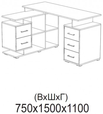 Компьютерный стол угловой СКМУ-3 белый в Карасуке - karasuk.mebel54.com | фото