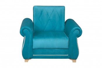 Кресло для отдыха "Порто" (велюр киви бирюза / микровельвет крем) в Карасуке - karasuk.mebel54.com | фото
