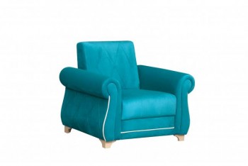Кресло для отдыха Порто (велюр киви бирюза / микровельвет крем) в Карасуке - karasuk.mebel54.com | фото
