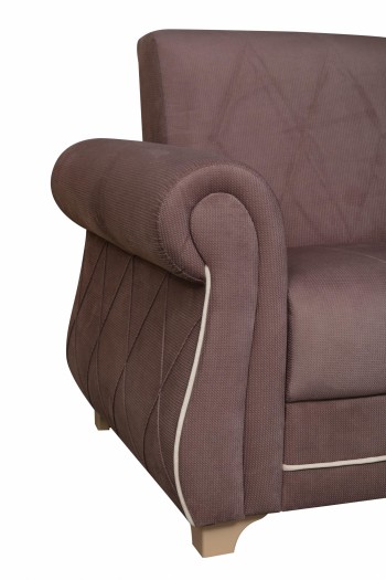 Кресло для отдыха "Порто" (велюр текстура лиловый / микровельвет крем)/осн. в Карасуке - karasuk.mebel54.com | фото