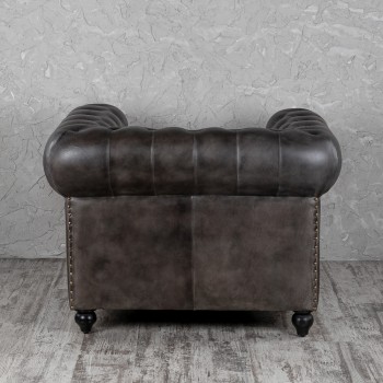 Кресло кожаное Лофт Честер (акация) в Карасуке - karasuk.mebel54.com | фото