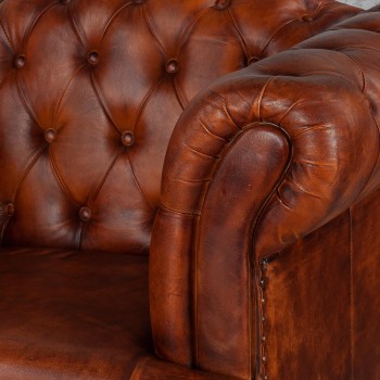 Кресло кожаное Лофт Честер-Нью (Коричневый, Рыжий) в Карасуке - karasuk.mebel54.com | фото