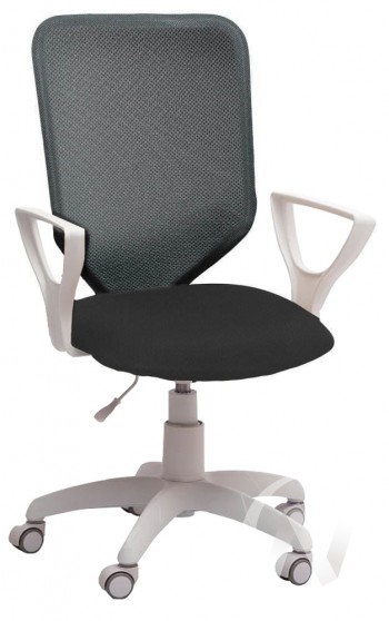 Кресло компьютерное Элегия S (белый/ткань сетка темно-серая) в Карасуке - karasuk.mebel54.com | фото