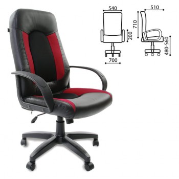 Кресло офисное BRABIX Strike EX-525 (черно-красный) в Карасуке - karasuk.mebel54.com | фото