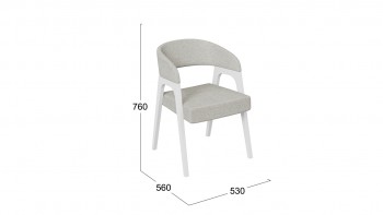 Кресло «Техас 1» (Белый матовый/Шенилл Estetica Moonstone №221) в Карасуке - karasuk.mebel54.com | фото