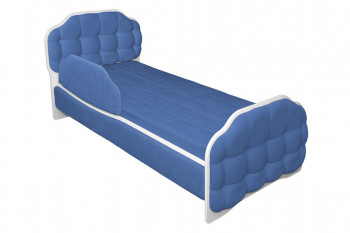Кровать 160 Атлет 29 Синий (мягкий бортик) в Карасуке - karasuk.mebel54.com | фото