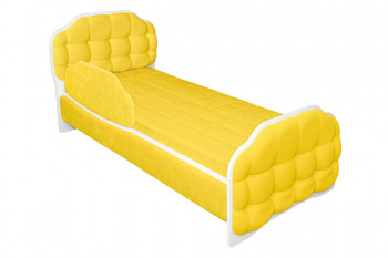Кровать 160 Атлет 74 Жёлтый (мягкий бортик) в Карасуке - karasuk.mebel54.com | фото