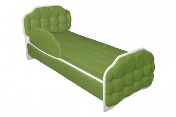 Кровать 160 Атлет 76 Зелёный (мягкий бортик) в Карасуке - karasuk.mebel54.com | фото