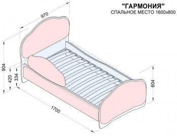 Кровать 160 Гармония 08 Шоколад (мягкий бортик) в Карасуке - karasuk.mebel54.com | фото