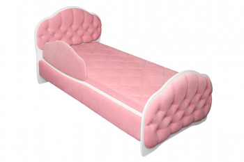 Кровать 160 Гармония 36 Светло-розовый (мягкий бортик) в Карасуке - karasuk.mebel54.com | фото