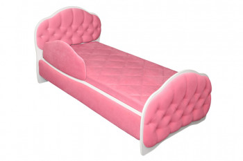 Кровать 160 Гармония 89 Розовый (мягкий бортик) в Карасуке - karasuk.mebel54.com | фото