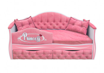 Кровать 160 серии Иллюзия 2 ящика 36 Розовый (мягкий бортик/подушки) в Карасуке - karasuk.mebel54.com | фото