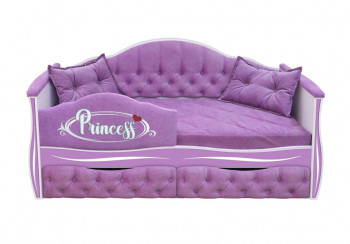 Кровать 160 серии Иллюзия 2 ящика 67 Светло-фиолетовый (подушки/мягкий бортик) в Карасуке - karasuk.mebel54.com | фото