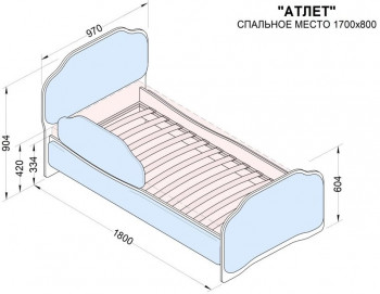 Кровать 170 Атлет 29 Синий (мягкий бортик) в Карасуке - karasuk.mebel54.com | фото
