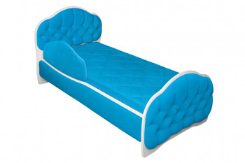 Кровать 170 Гармония 84 Ярко-голубой (мягкий бортик) в Карасуке - karasuk.mebel54.com | фото