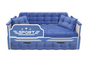 Кровать 170 серии Спорт 1 ящик 85 Синий (подушки) в Карасуке - karasuk.mebel54.com | фото