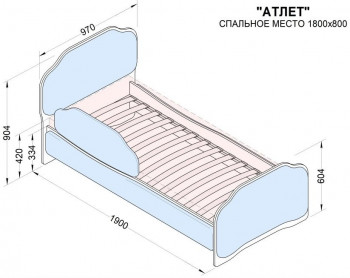Кровать 180 Атлет 29 Синий (мягкий бортик) в Карасуке - karasuk.mebel54.com | фото