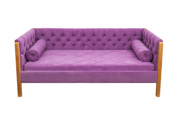 Кровать 180 серии Леди  32 Фиолетовый (подушка валик) в Карасуке - karasuk.mebel54.com | фото