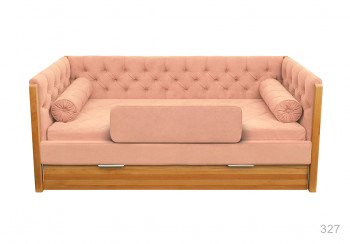 Кровать 180 серии Леди + ящик 15 Бледно-розовый (мягкий бортик/подушка валик) в Карасуке - karasuk.mebel54.com | фото