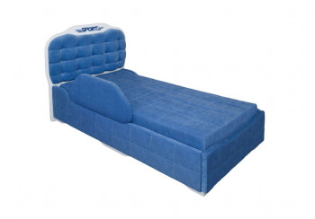 Кровать 190 Атлет Lux 29 Синий (мягкий бортик) в Карасуке - karasuk.mebel54.com | фото