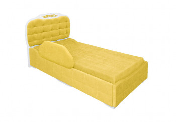 Кровать 190 Атлет Lux 74 Жёлтый (мягкий бортик) в Карасуке - karasuk.mebel54.com | фото