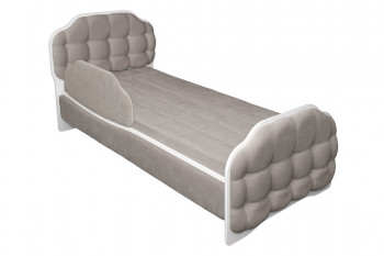 Кровать 190 Атлет Lux 96 Серый (мягкий бортик) в Карасуке - karasuk.mebel54.com | фото