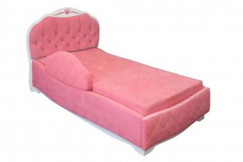 Кровать 190 Гармония Lux 36 Розовый (мягкий бортик) в Карасуке - karasuk.mebel54.com | фото