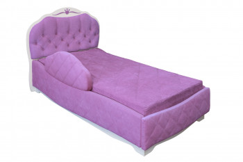 Кровать 190 Гармония Lux 67 Светло-фиолетовый (мягкий бортик) в Карасуке - karasuk.mebel54.com | фото