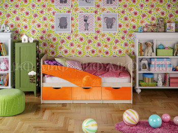 Кровать Бабочки 1,6м (Оранжевый металлик) в Карасуке - karasuk.mebel54.com | фото