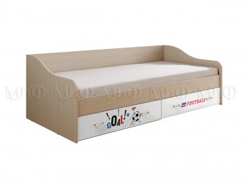 Кровать Boy Вега 0,9 м (Дуб беленый/Белый глянец/фотопечать) в Карасуке - karasuk.mebel54.com | фото