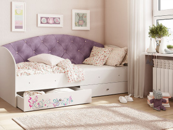 Кровать детская Эльза Белый/Фиолетовый в Карасуке - karasuk.mebel54.com | фото