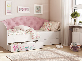 Кровать детская Эльза Белый/Розовый в Карасуке - karasuk.mebel54.com | фото