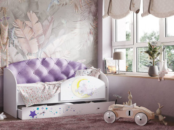 Кровать детская Звездочка Белый/Фиолетовый в Карасуке - karasuk.mebel54.com | фото